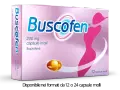 Scatola di Buscofen, 12 capsule molli da 200 mg di ibuprofene, un valido aiuto per i rimedi dolori mestruali.