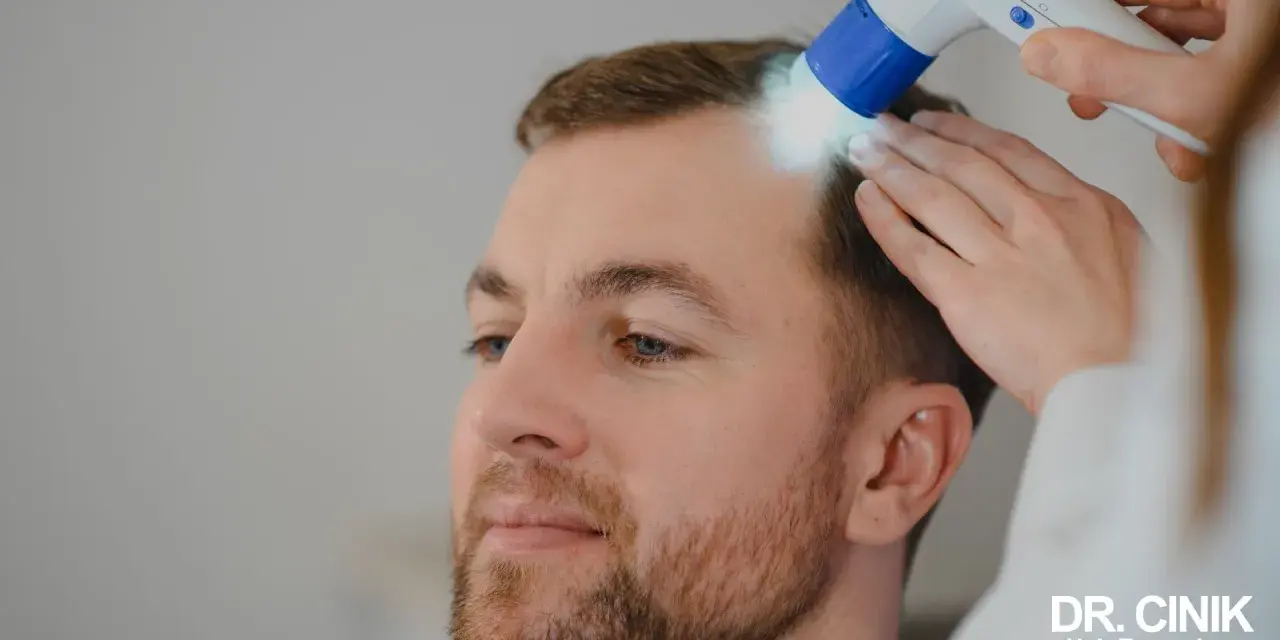 Esame del cuoio capelluto per capire come riattivare i follicoli dei capelli naturalmente.