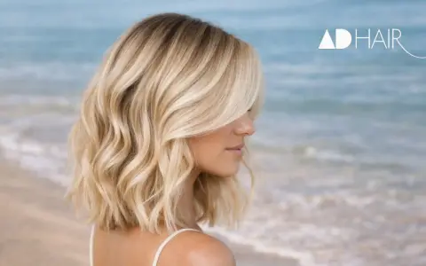 Capelli biondi mossi, come le onde del mare, che catturano quali sono i colori dell'estate.