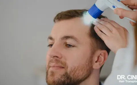 Esame del cuoio capelluto per capire come riattivare i follicoli dei capelli naturalmente.