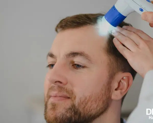Esame del cuoio capelluto per capire come riattivare i follicoli dei capelli naturalmente.