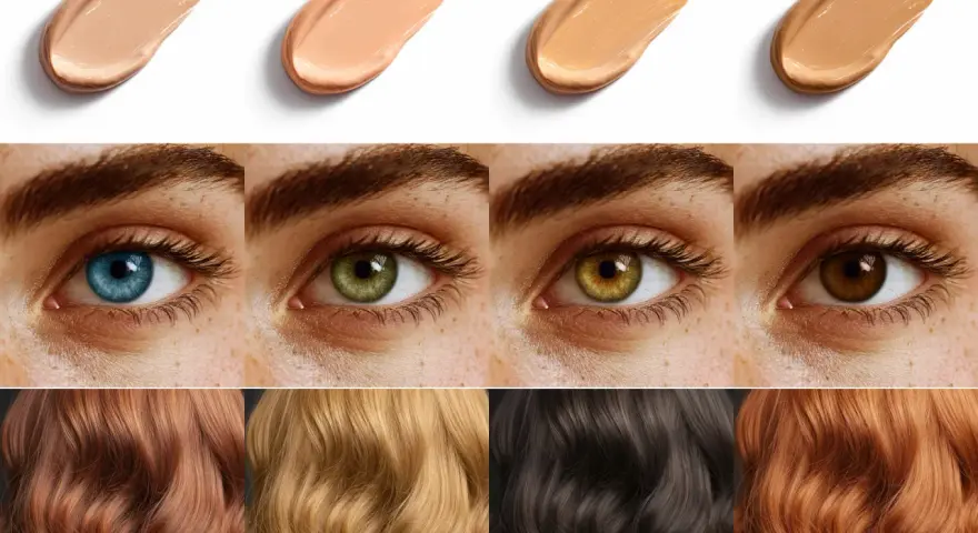 Strisce di fondotinta, occhi di vari colori e ciocche di capelli: un tripudio di colori primaverili per ogni incarnato.